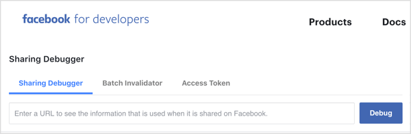 Pomocí nástroje Debugger se ujistěte, že Facebook stahuje správný obrázek náhledu odkazu na Facebook.
