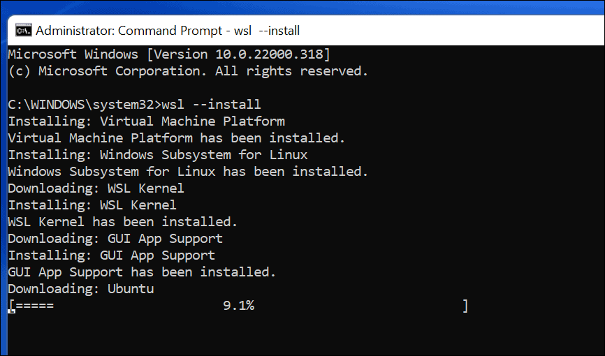 Instalace WSL a Ubuntu