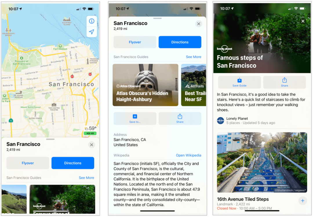 Jak Apple změnil Mapy v iOS 14, MacOS Big Sur
