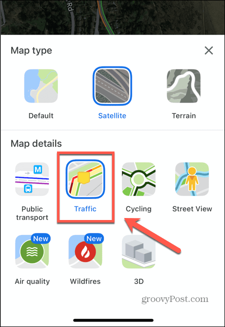 google maps živý provoz povolen