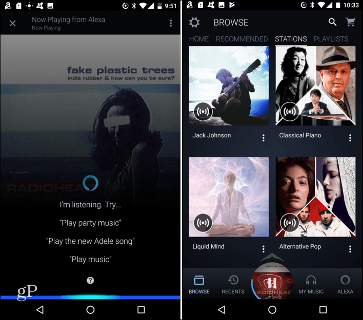 Použijte Alexa pro ovládání hands-free v aplikaci Amazon Music pro Android nebo iOS