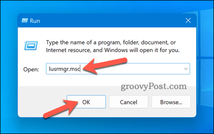 Otevřete lusrmgr v systému Windows 11