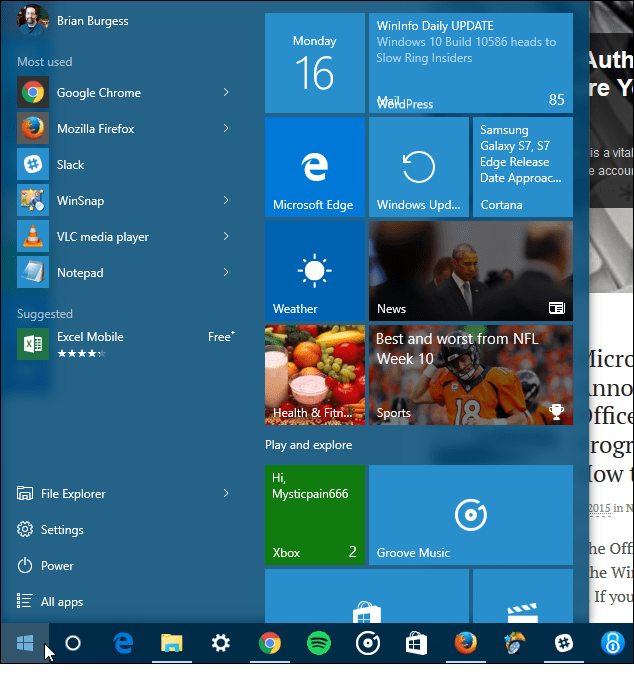 Tip pro Windows 10: Na začátku zobrazte čtvrtý sloupec dlaždic