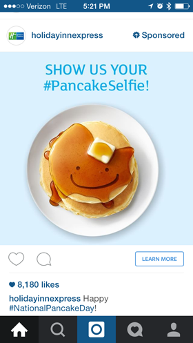 holidayinnexpess instagramová reklama s textem v obrázku