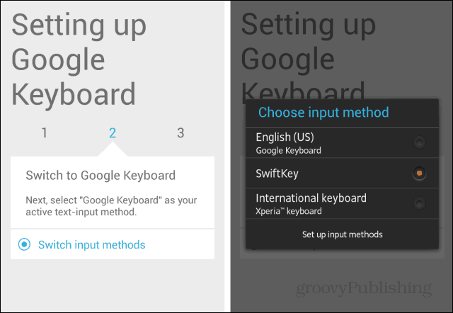 Vstup přepínače klávesnice Android KitKat