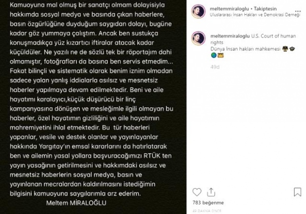 Herečka Meltem Miraloğlu, nepopírejte zprávy, které se rozváděly!