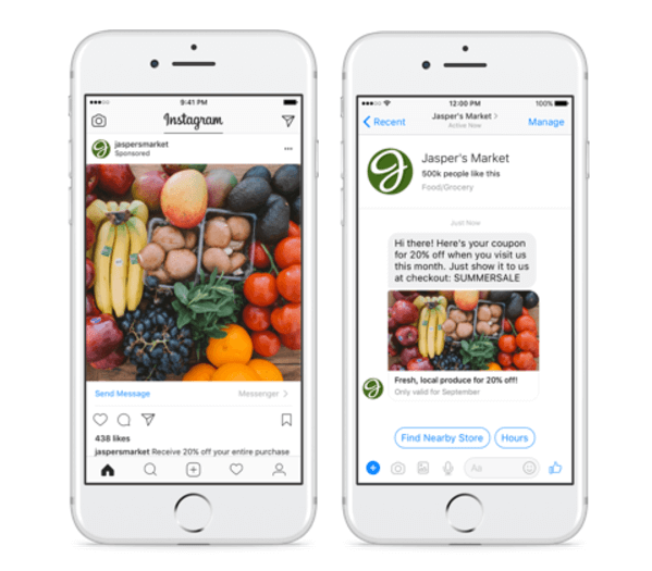 Facebook rozšiřuje reklamy Click na Messenger na Instagram.