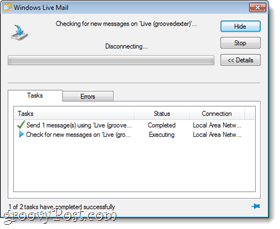 Test synchronizace pošty Windows Live