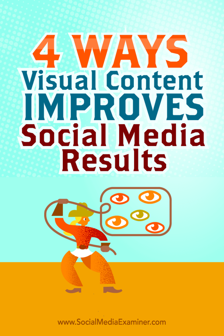 Tipy ke čtyřem způsobům, jak můžete zlepšit výsledky svých sociálních médií pomocí vizuálního obsahu.
