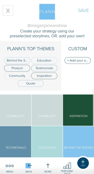 Pomocí barevně odlišených zástupných symbolů v Plannu můžete naplánovat obsah svého zdroje Instagram.