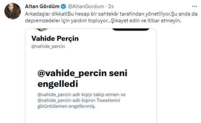 Falešný účet otevřen jménem Vahide Perçin
