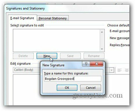 Outlook 2013 použijte podpisové jméno