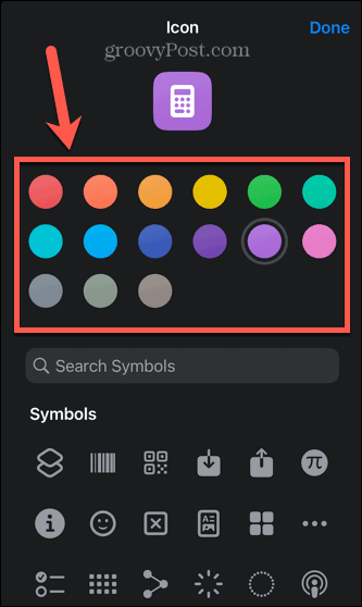 barva ikony zástupce iphone