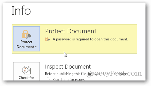 Ochrana heslem a šifrování dokumentů sady Office 2013: Potvrďte ochranu
