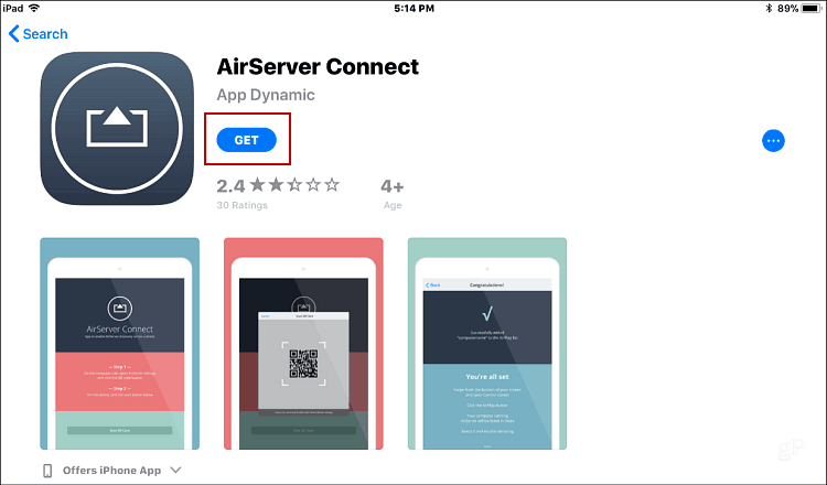 Nainstalujte AirServer Connect iOS