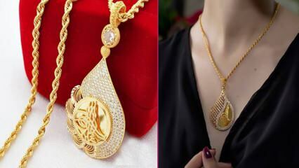 Nejkrásnější monogramové zlaté náhrdelníky, modely 2021 zlatých náhrdelníků, ceny s tugrou 
