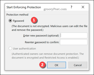 Možnosti vynucení pro ochranu dokumentů aplikace Word