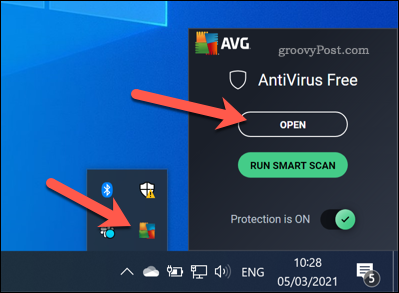 Otevření rozhraní AVG ve Windows