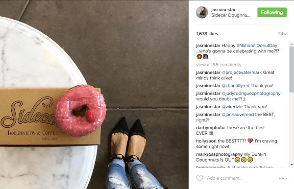 Jasmine Star objevila lásku svých fanoušků, když zveřejnila koblihy na Instagramu.