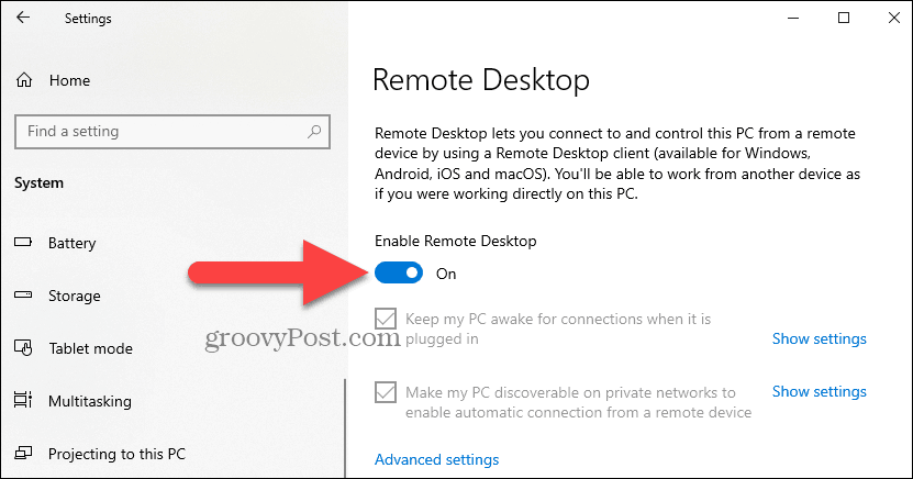 přepínač enable-remote-desktop-přepnout