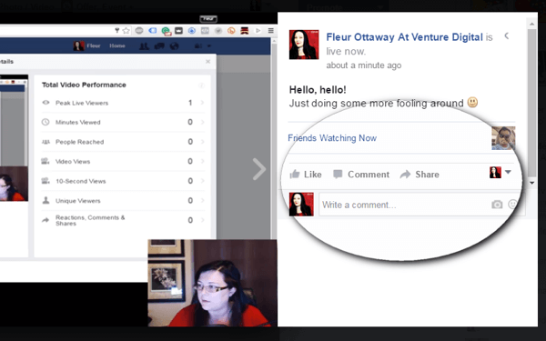 facebook live view komentáře na ploše