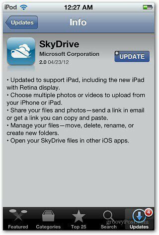 Aktualizace SkyDrive iOS