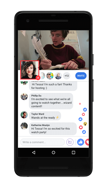 Facebook také zavádí živé komentování, které umožňuje hostiteli Watch Party jít živě na Watch Party, obraz v obraze, sdílet komentáře při přehrávání videa.