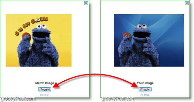 Snímek obrazovky TinEye - porovnání původního a shodného obrázku