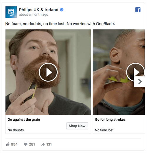 V reklamě s video karuselem představuje společnost Philips několik případů použití svého produktu.
