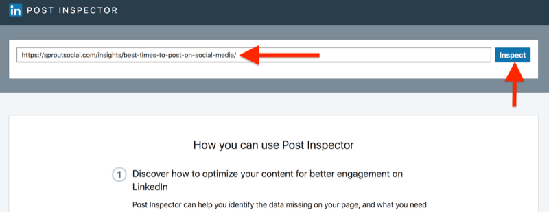 podrobný návod, jak vymazat mezipaměť pomocí LinkedIn Post Inspector