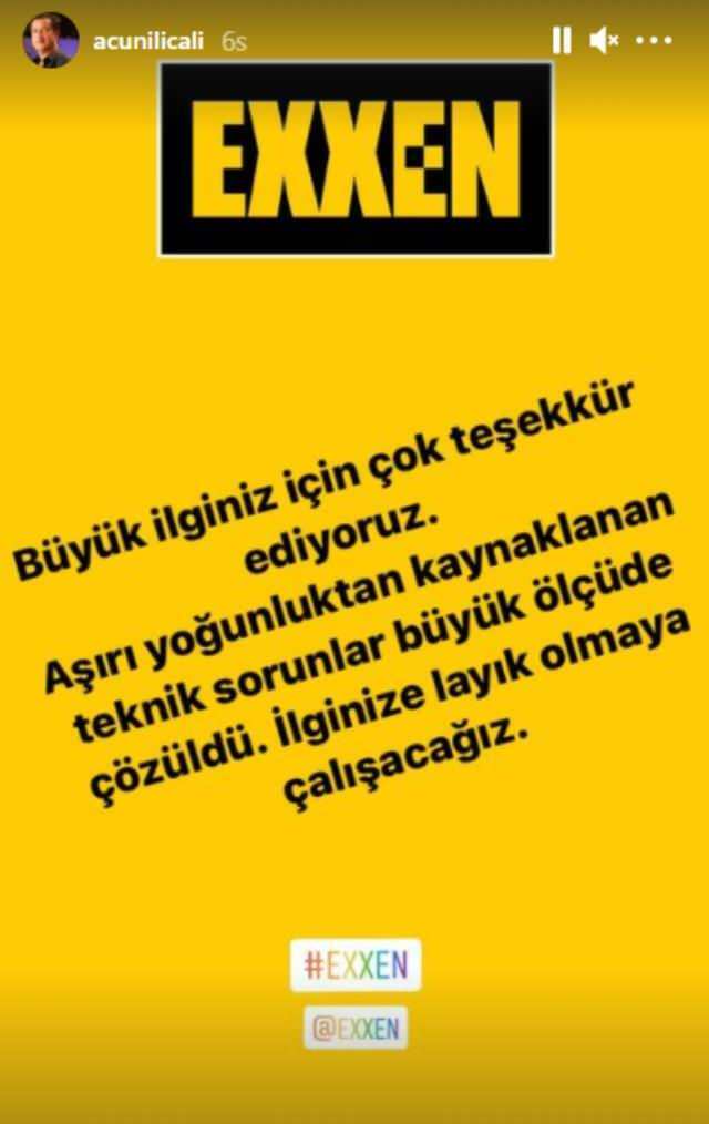 Prohlášení společnosti Acun Ilıcalı o stížnostech na Exxen