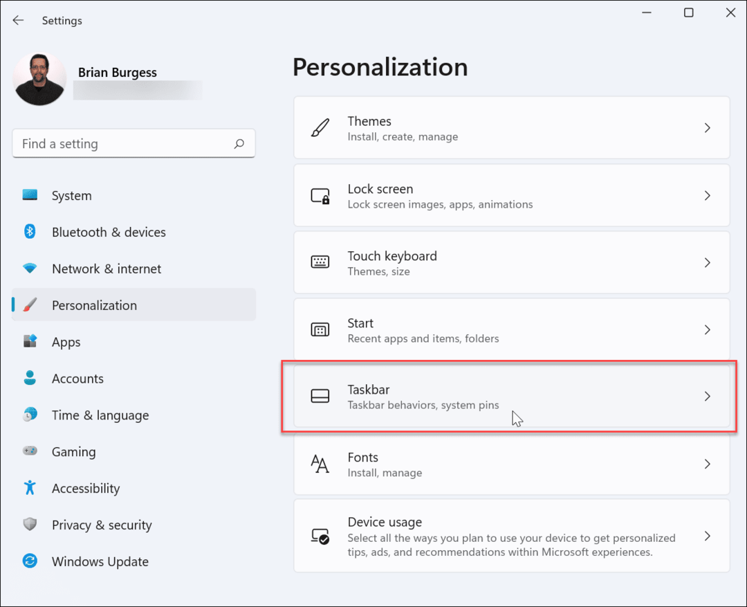 personalizace nastavení hlavního panelu Windows 11