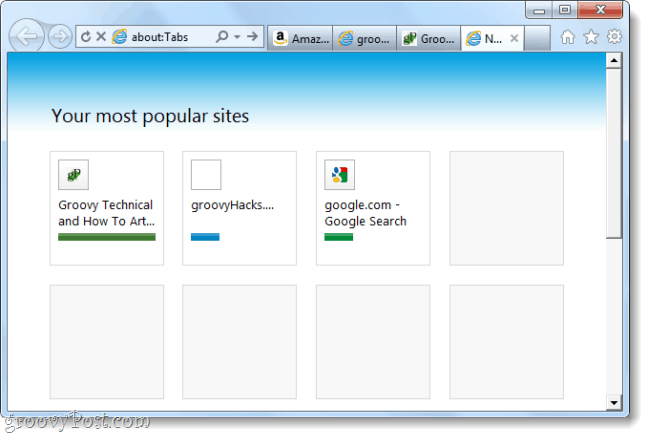 Snímek obrazovky kandidátské verze pro Internet Explorer 9