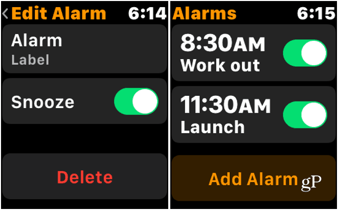 Odstranit Alarm Apple Watch