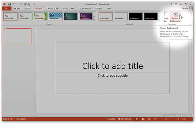 Vytvoření šablony Office 2013 Vytvoření vlastního designu POTX Přizpůsobení snímků Prezentace Výukový program Jak navrhnout možnost formátování pozadí