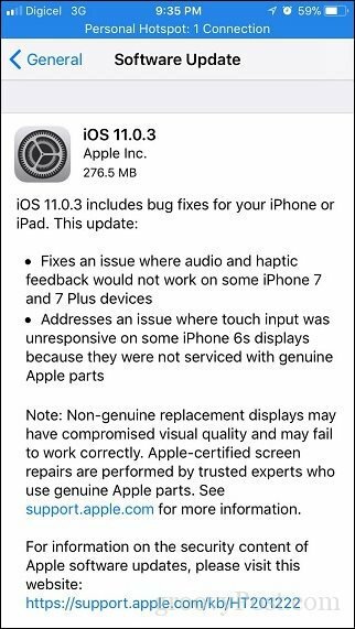 Apple iOS 11.0.3 - Apple vydal další drobnou aktualizaci pro iPhone a iPad