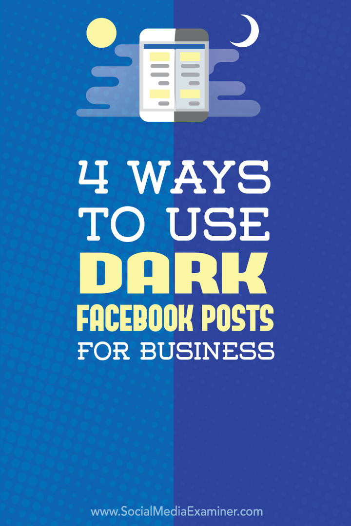 jak používat tmavé facebookové příspěvky pro podnikání