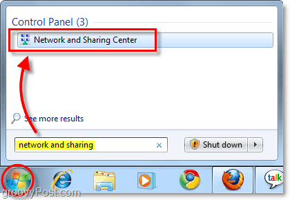 síťové a sdílené centrum v systému Windows 7