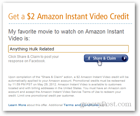 Amazonský video kredit 2 $