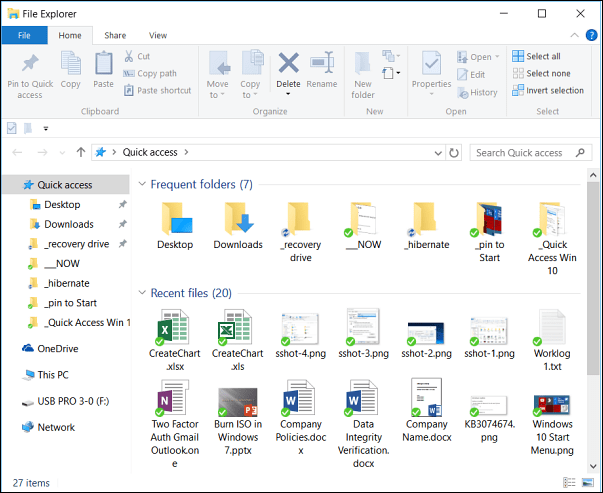 Rychlý přístup Windows 10