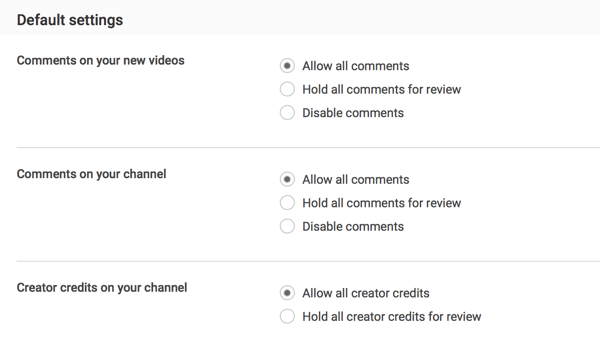 Po odeslání můžete povolit všechny komentáře nebo je můžete ponechat ke kontrole v závislosti na vašich preferencích moderování YouTube.