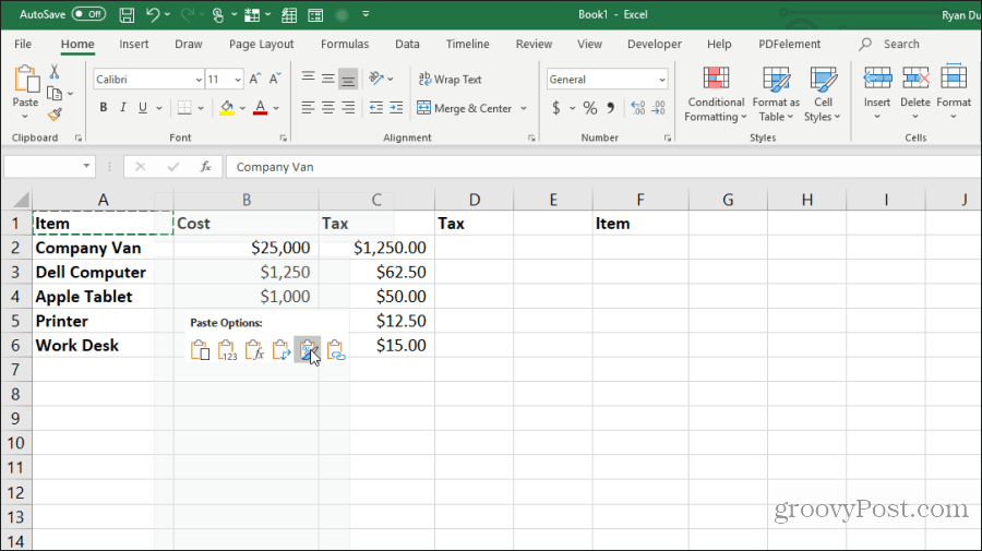 formátování kopií v Excelu