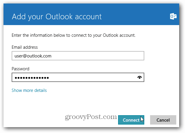Přidejte svou adresu Outlook.com do Windows 8 Mail