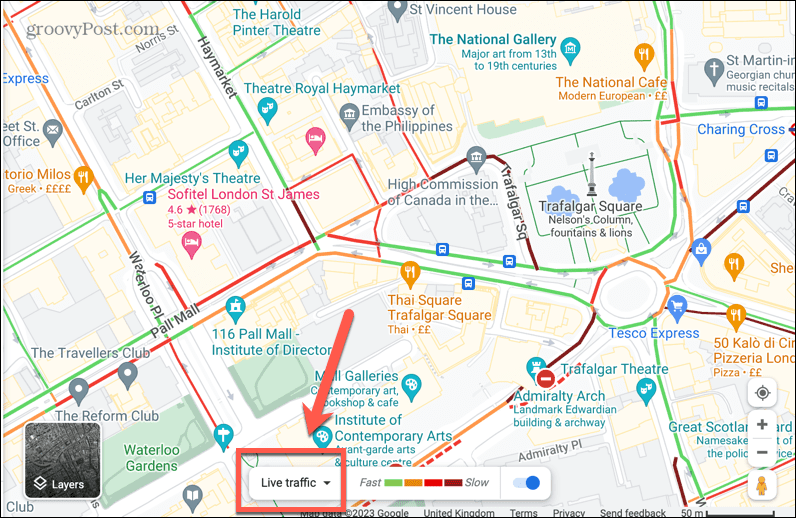 google maps živý provoz