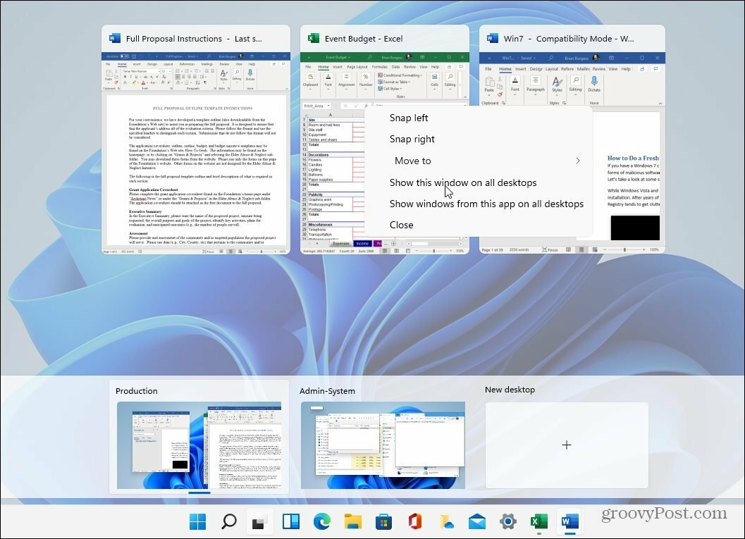 Virtuální desktopy Windows 11