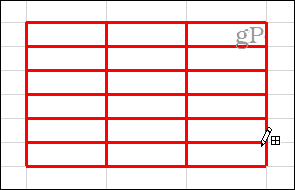 V aplikaci Excel nakreslete ohraničující mřížku