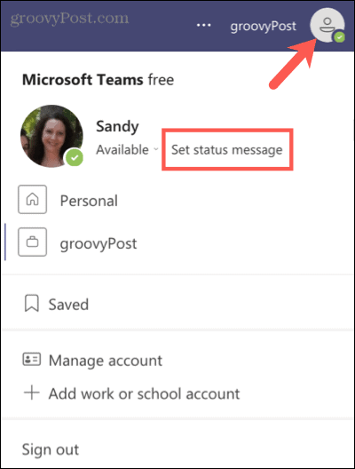 Nastavte stavovou zprávu v Microsoft Teams