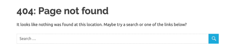 příklad chybové stránky Google Analytics 404 přizpůsobené výsledku chyby 404