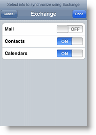 Apple iPhone a iPod Touch deaktivují synchronizaci pošty s ActiveSync Exchange