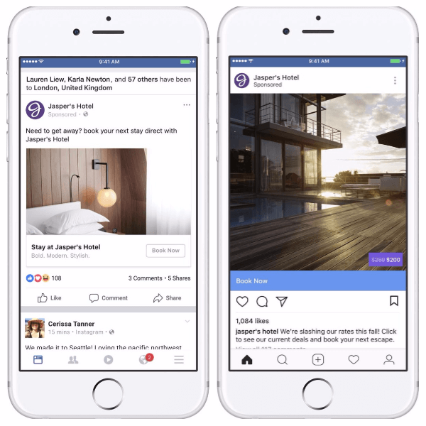 Facebook přidává sociální kontext a překryvy do dynamických reklam na cestování.
